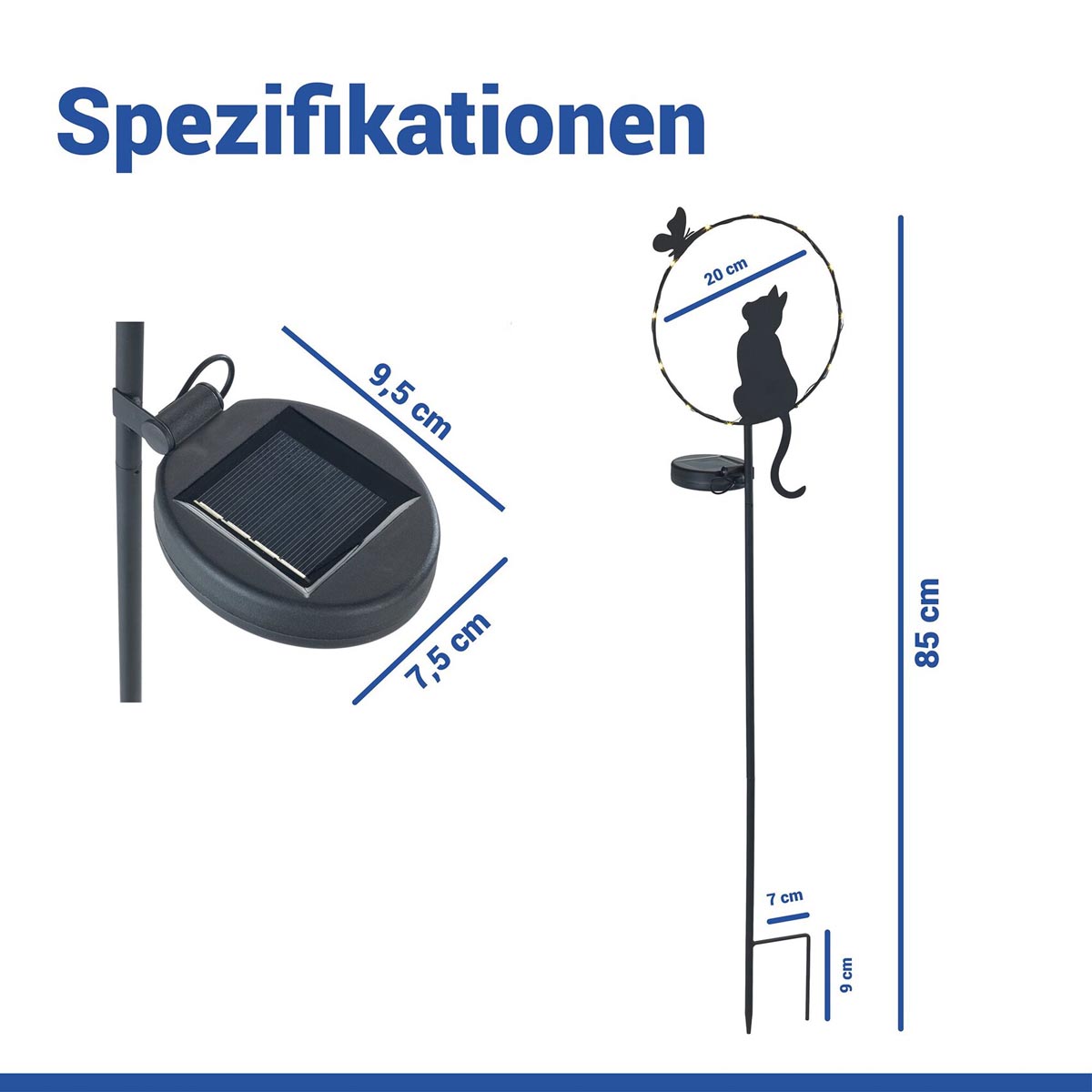 WENKO LED Solární zahradní zápich Kočka