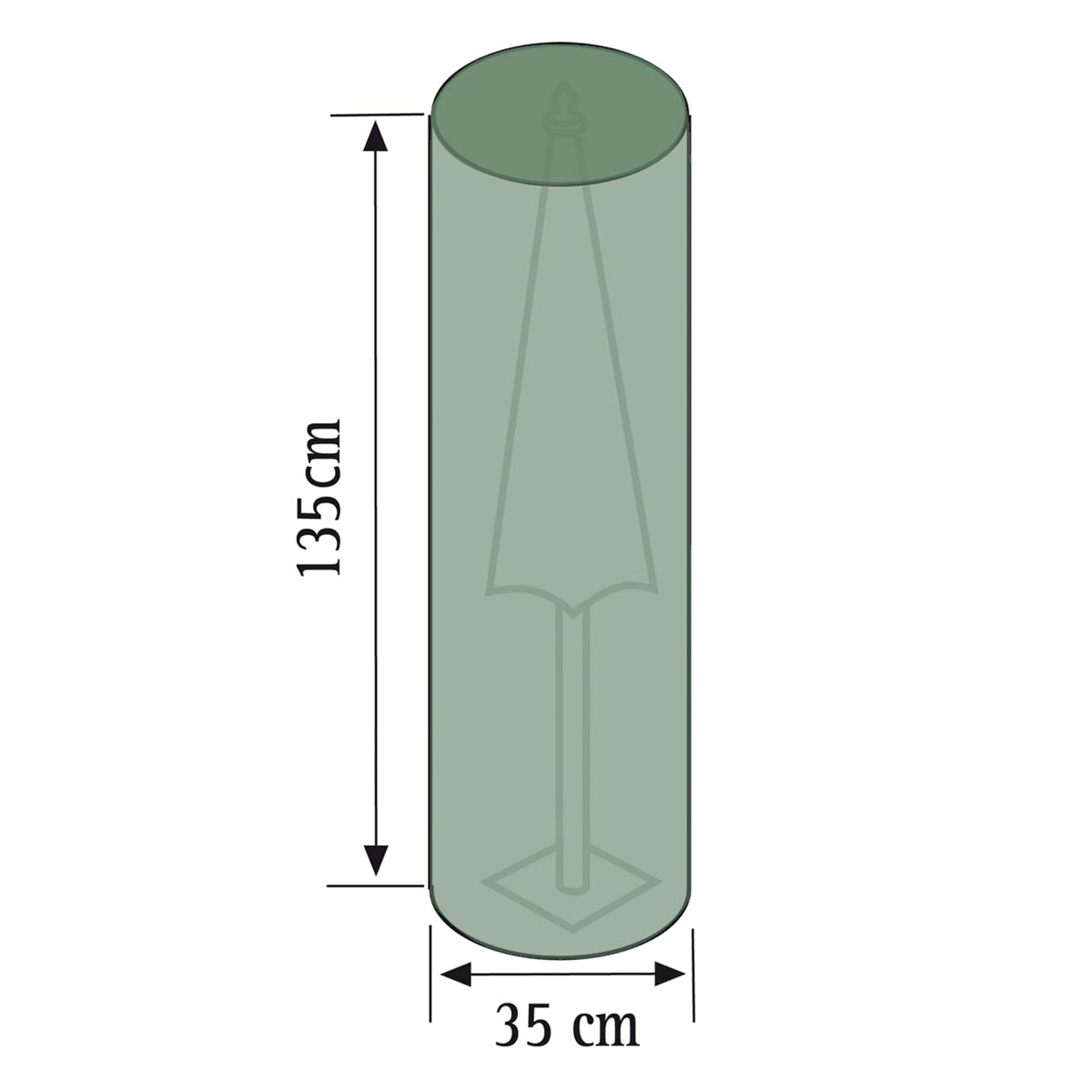 Videx Garden Ochranný obal na slunečník, zelený, 135 x 35 cm