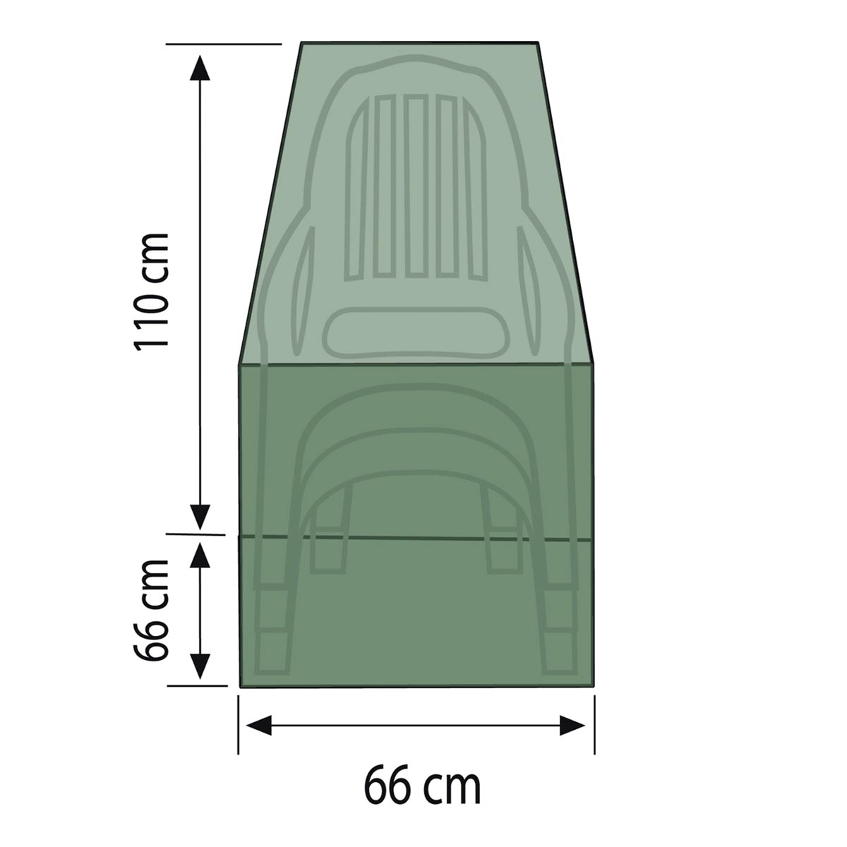 Videx Garden Ochranný obal na zahradní židle, 110 cm, zelený