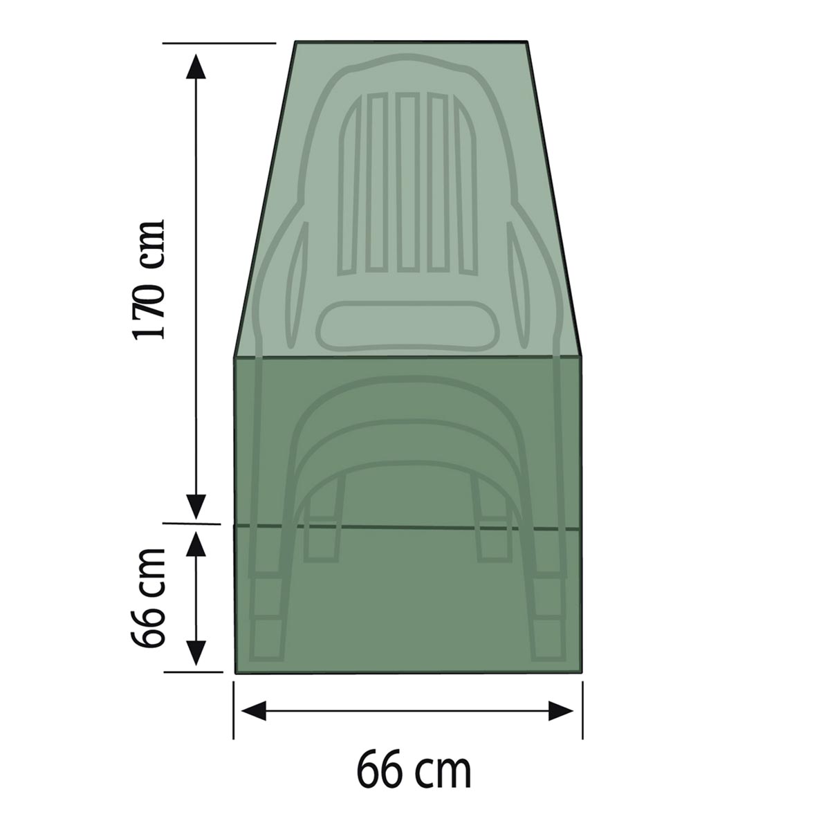 Videx Garden Ochranný obal na zahradní židle, 170 cm, zelený