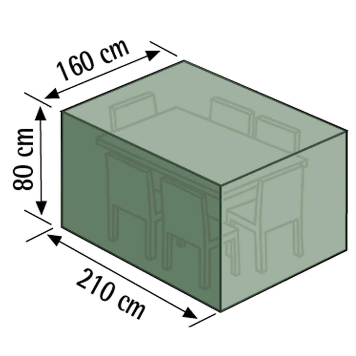Videx Garden Ochranný obal na zahradní set podlouhlý M, zelený