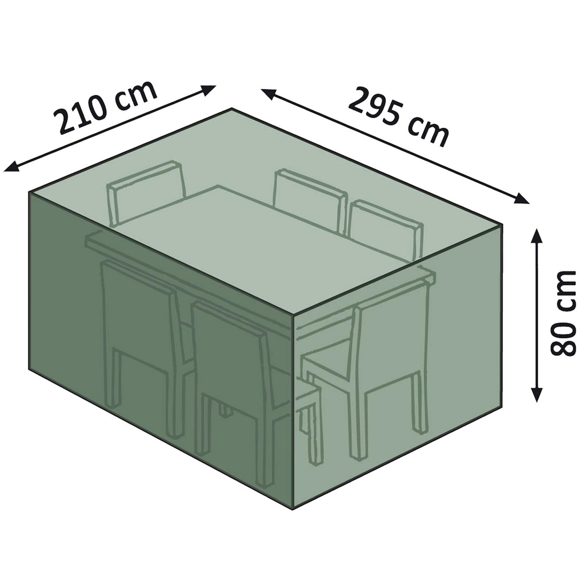 Videx Garden Ochranný obal na zahradní set podlouhlý L, zelený