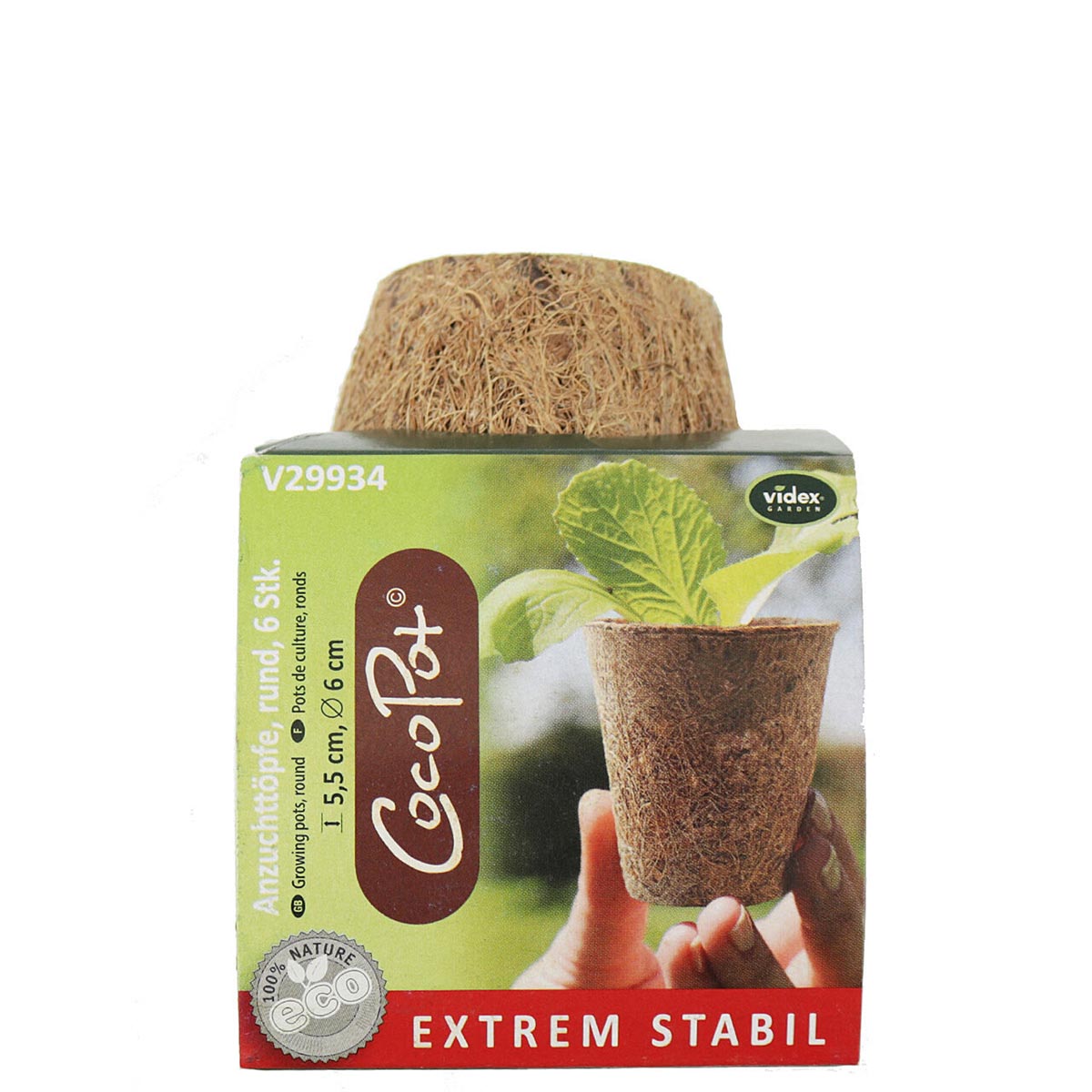 Videx Garden Květináč z kokosového vlákna Ø 6 cm, 6 ks