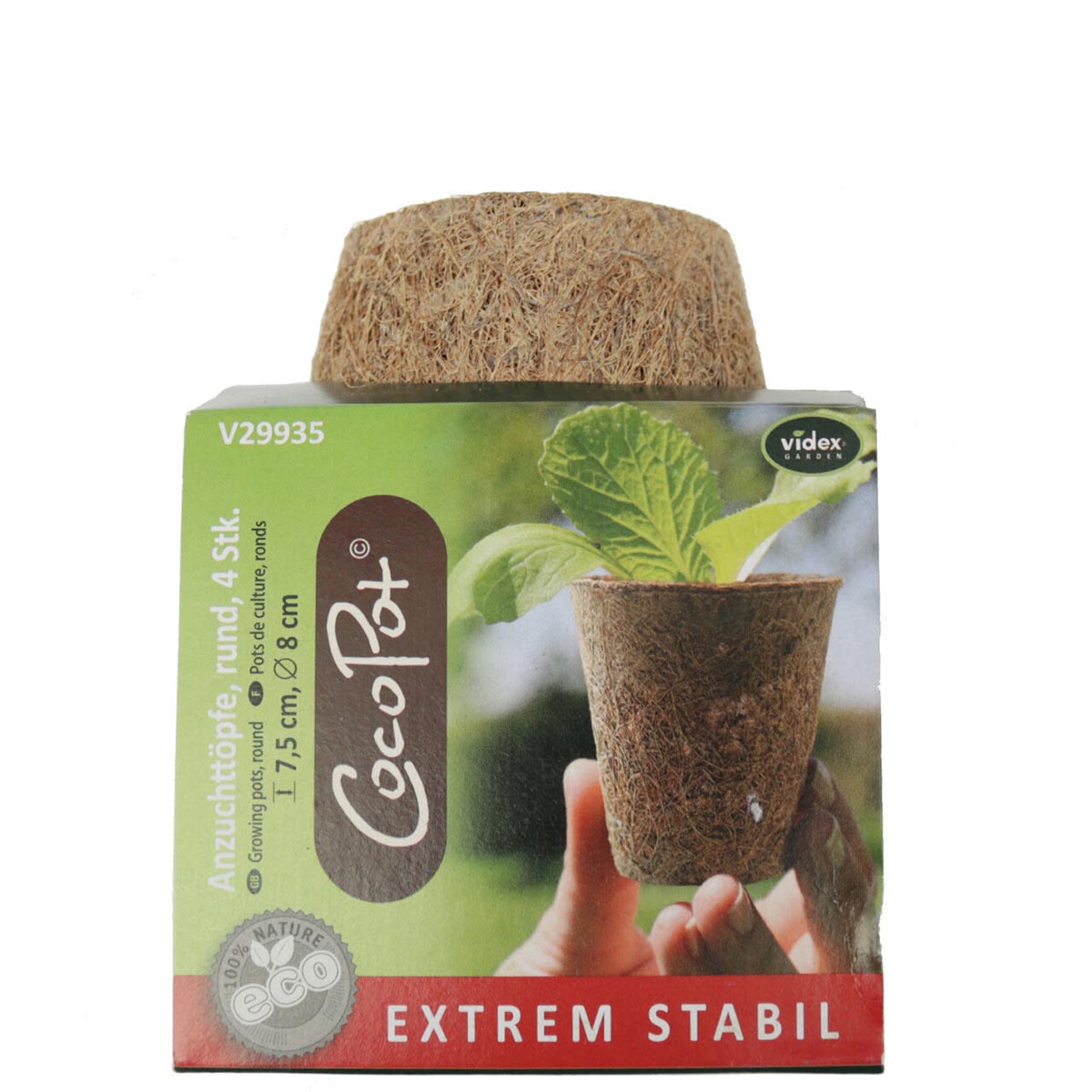 Videx Garden Květináč z kokosového vlákna Ø 8 cm, 4 ks