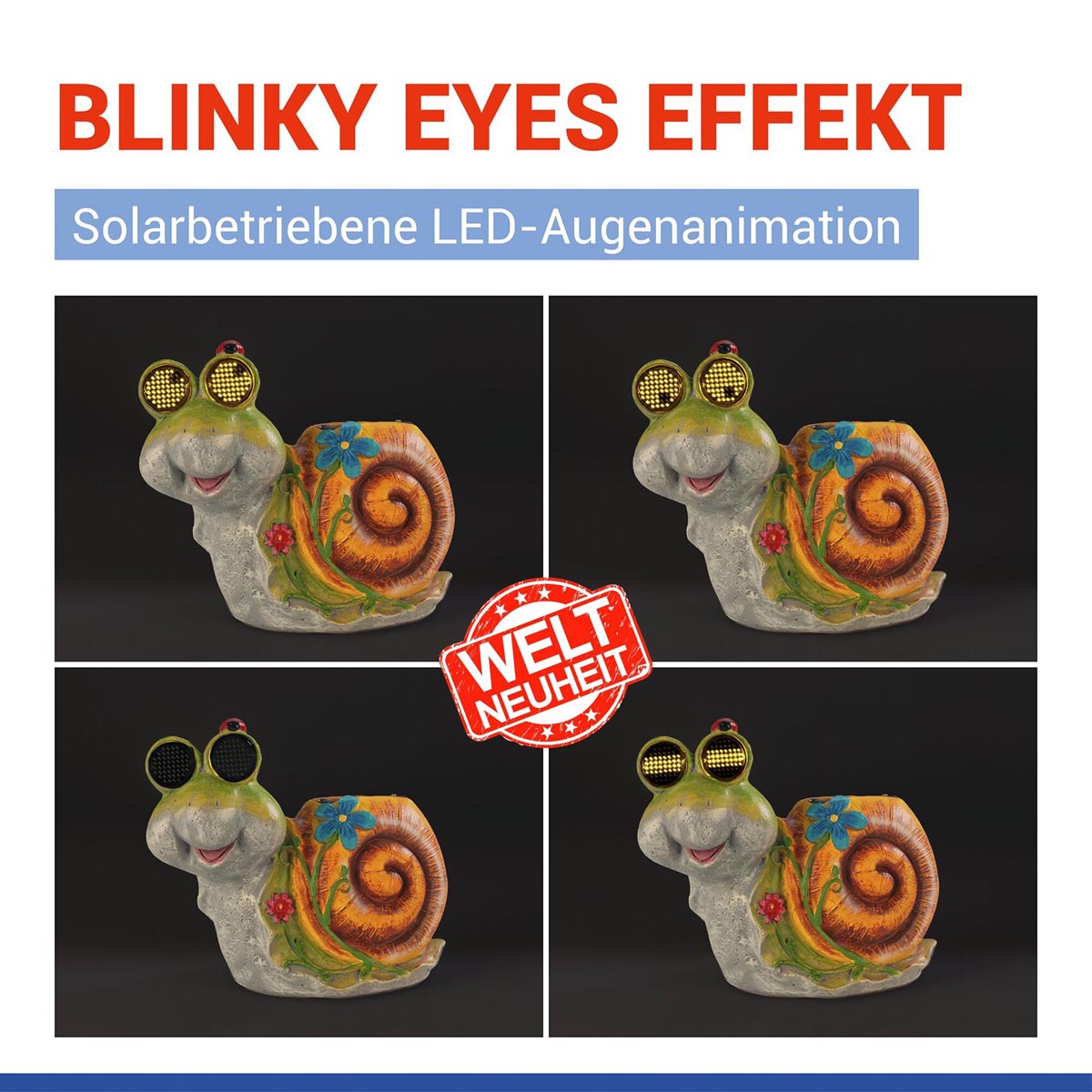 WENKO LED Solární zahradní soška Šnek