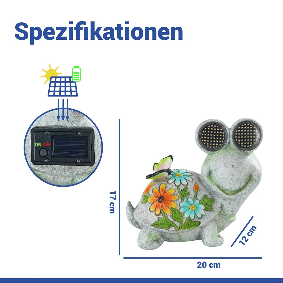 WENKO LED Solární zahradní soška Želva
