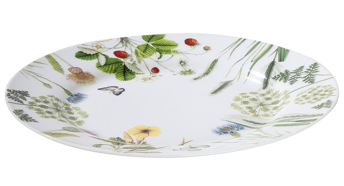 Gilde Mělký porcelánový talíř Divoké květy