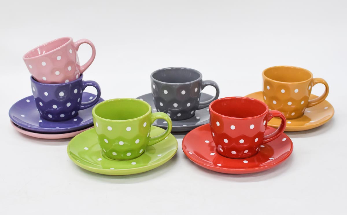 Die moderne Hausfrau Šálky na espresso Puntíky, sada 12 ks