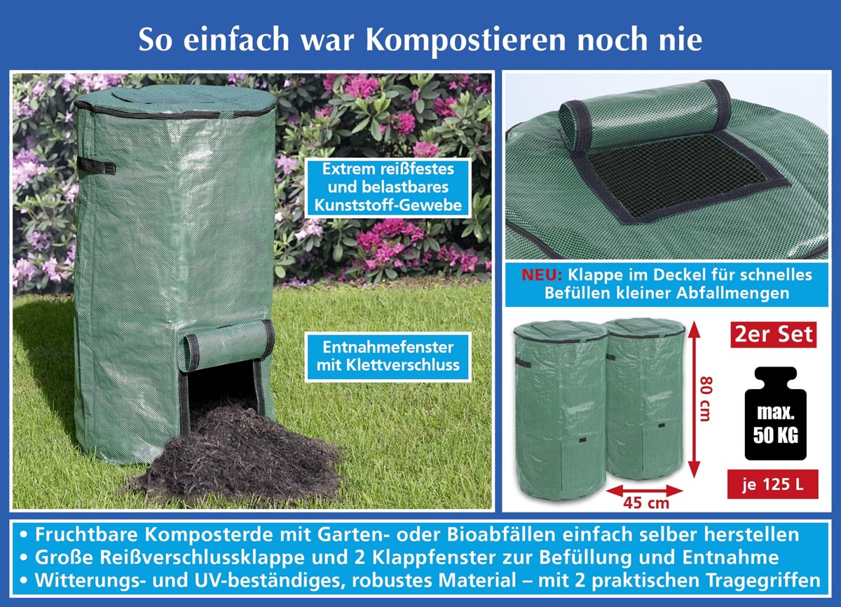 WENKO Skládací zahradní kompostér, 2 ks