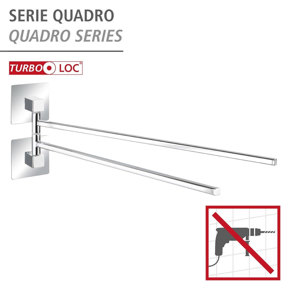 WENKO Turbo-Loc® Nerezový držák na ručníky Quadro