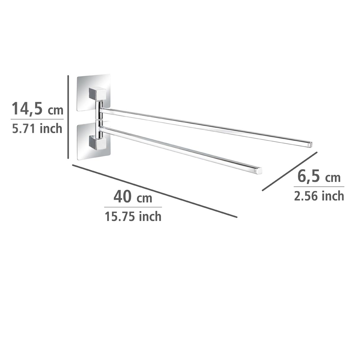 WENKO Turbo-Loc® Nerezový držák na ručníky Quadro