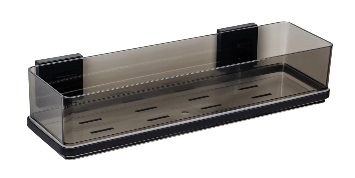 WENKO Vacuum-Loc® maxi koupelnová polička Quadro, černá