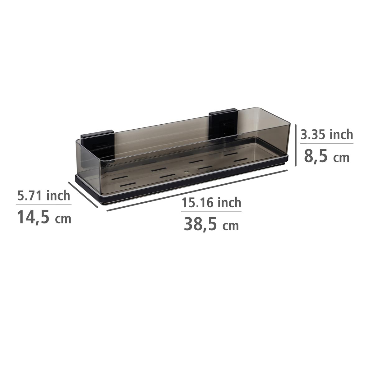 WENKO Vacuum-Loc® maxi koupelnová polička Quadro, černá
