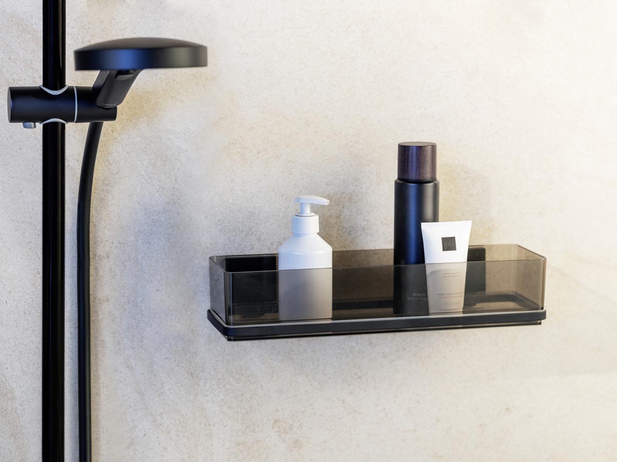 WENKO Vacuum-Loc® maxi koupelnová polička Quadro, černá