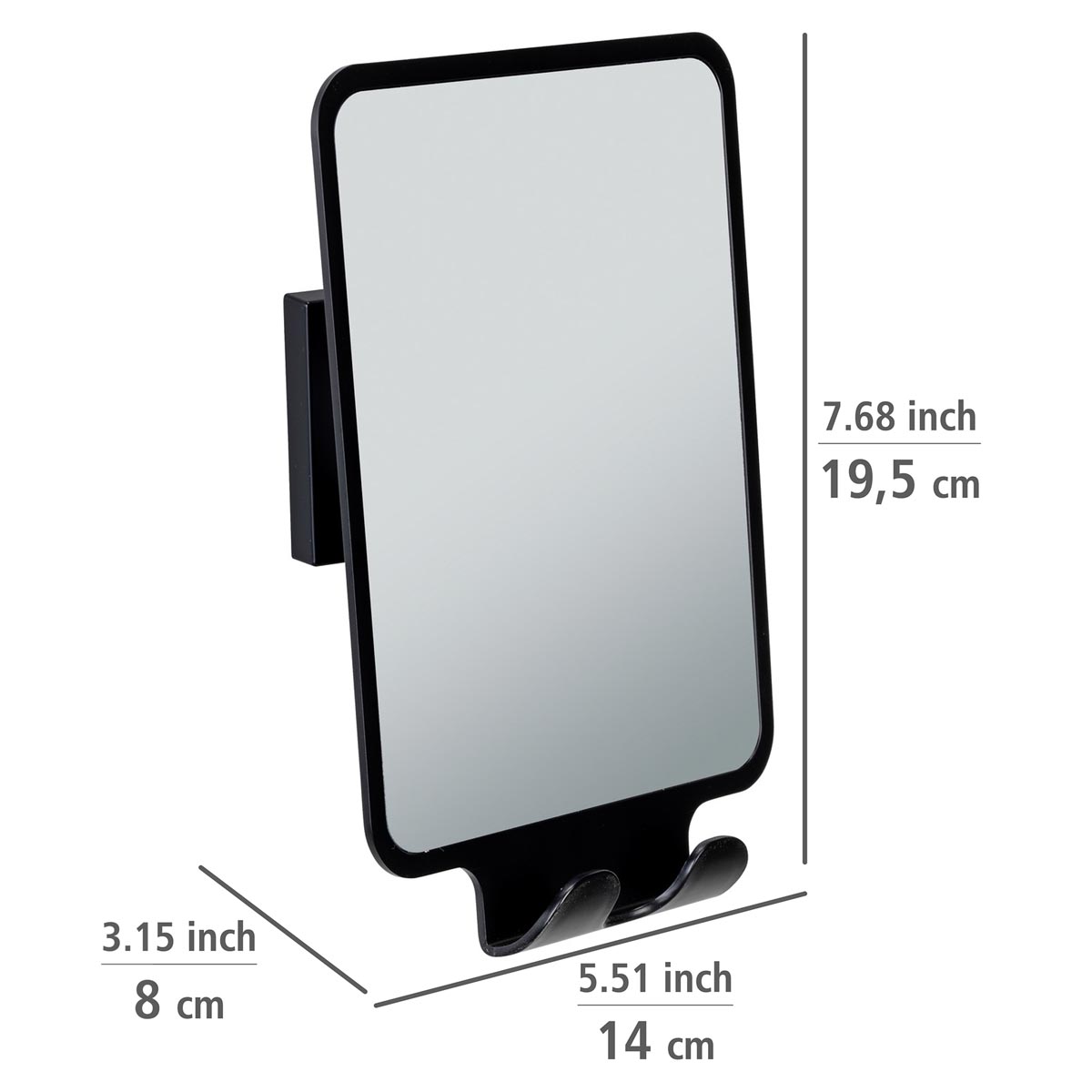 WENKO Vacuum-Loc® Kosmetické zrcadlo Quadro, černé