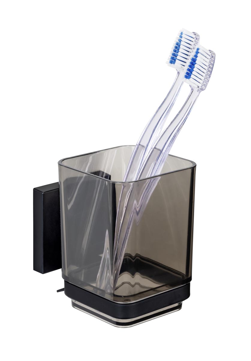 WENKO Vacuum-Loc® Kelímek na zubní kartáčky Quadro, černý
