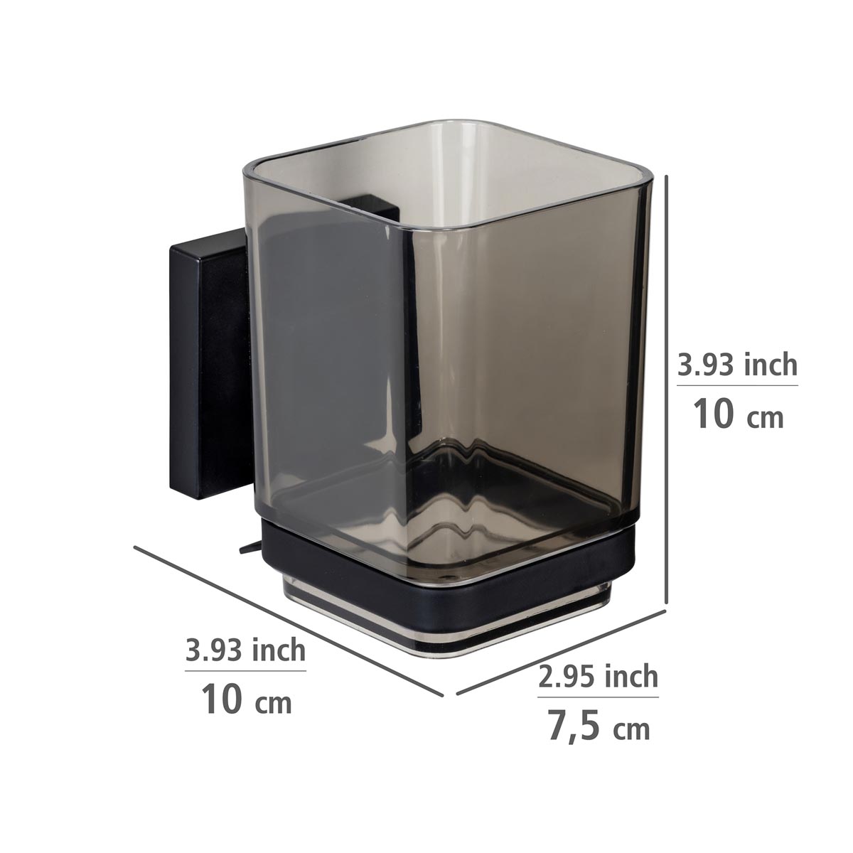 WENKO Vacuum-Loc® Kelímek na zubní kartáčky Quadro, černý