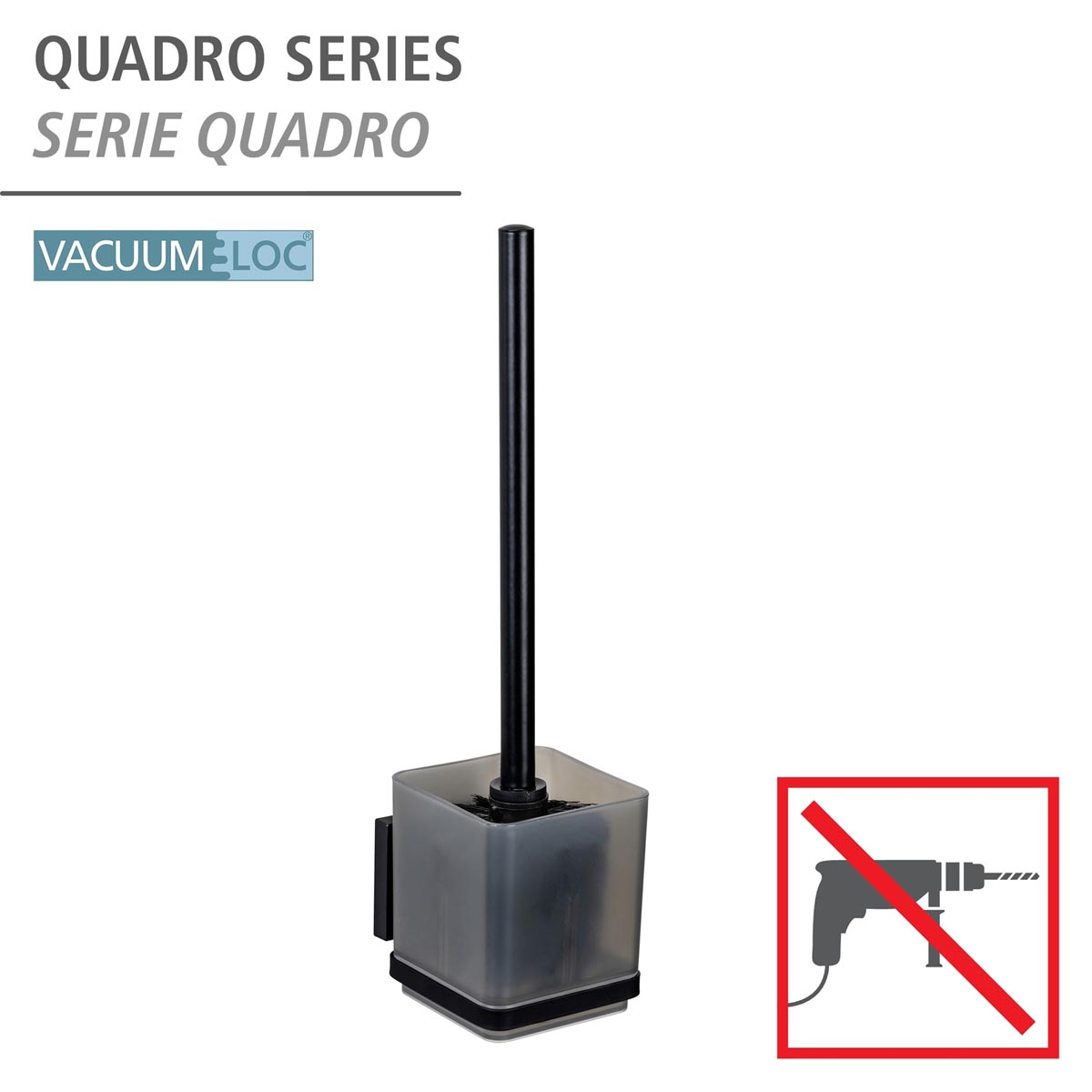 WENKO Vacuum-Loc® WC štětka Quadro, černá