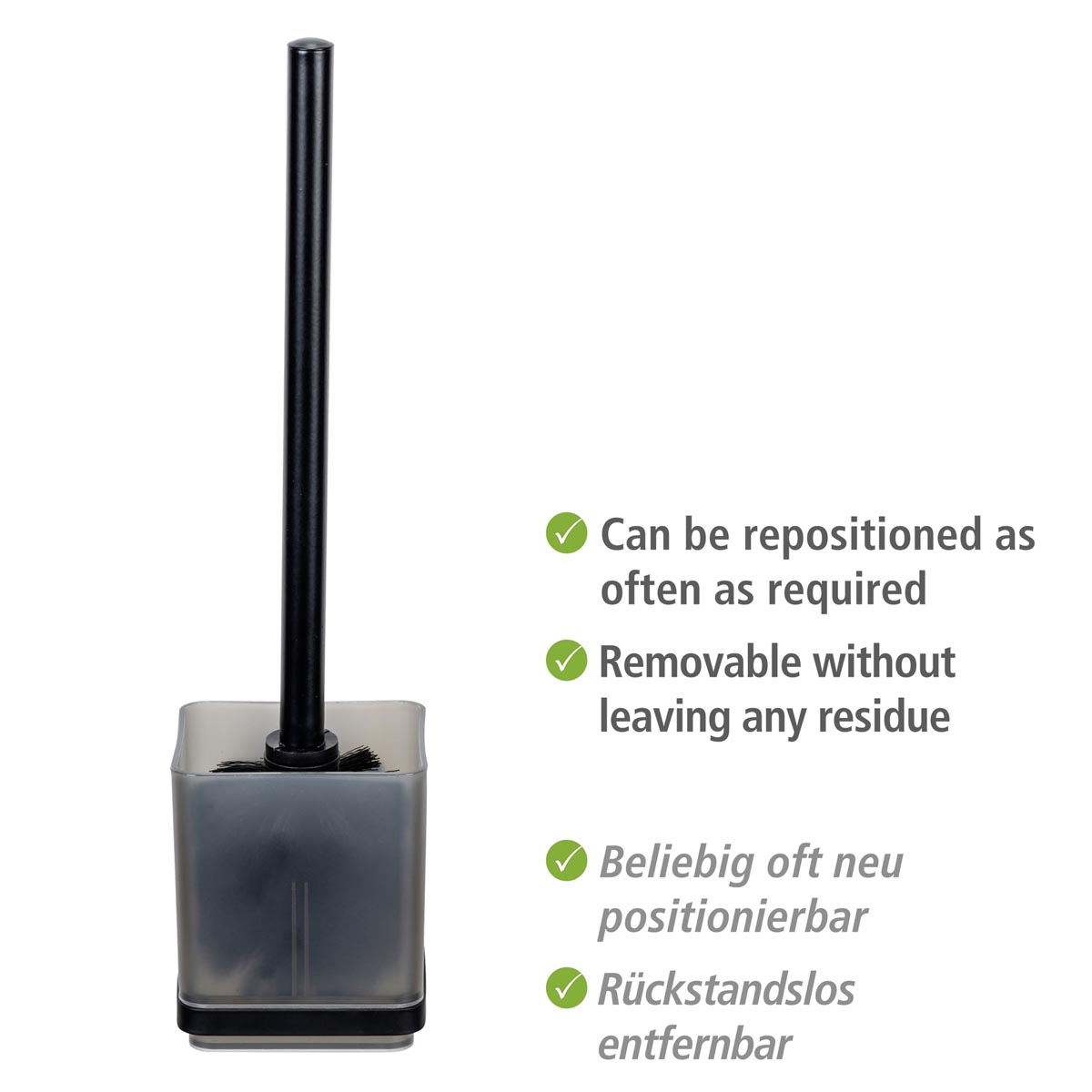WENKO Vacuum-Loc® WC štětka Quadro, černá