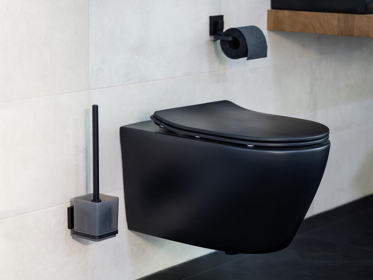 WENKO Vacuum-Loc® WC štětka Quadro, černá