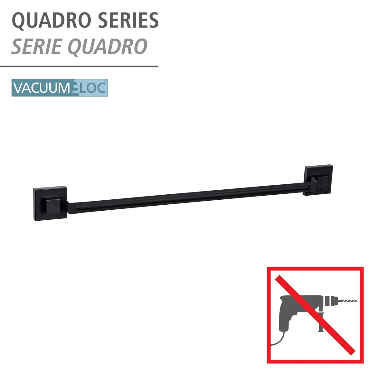 WENKO Vacuum-Loc® Držák na ručníky Quadro, černá