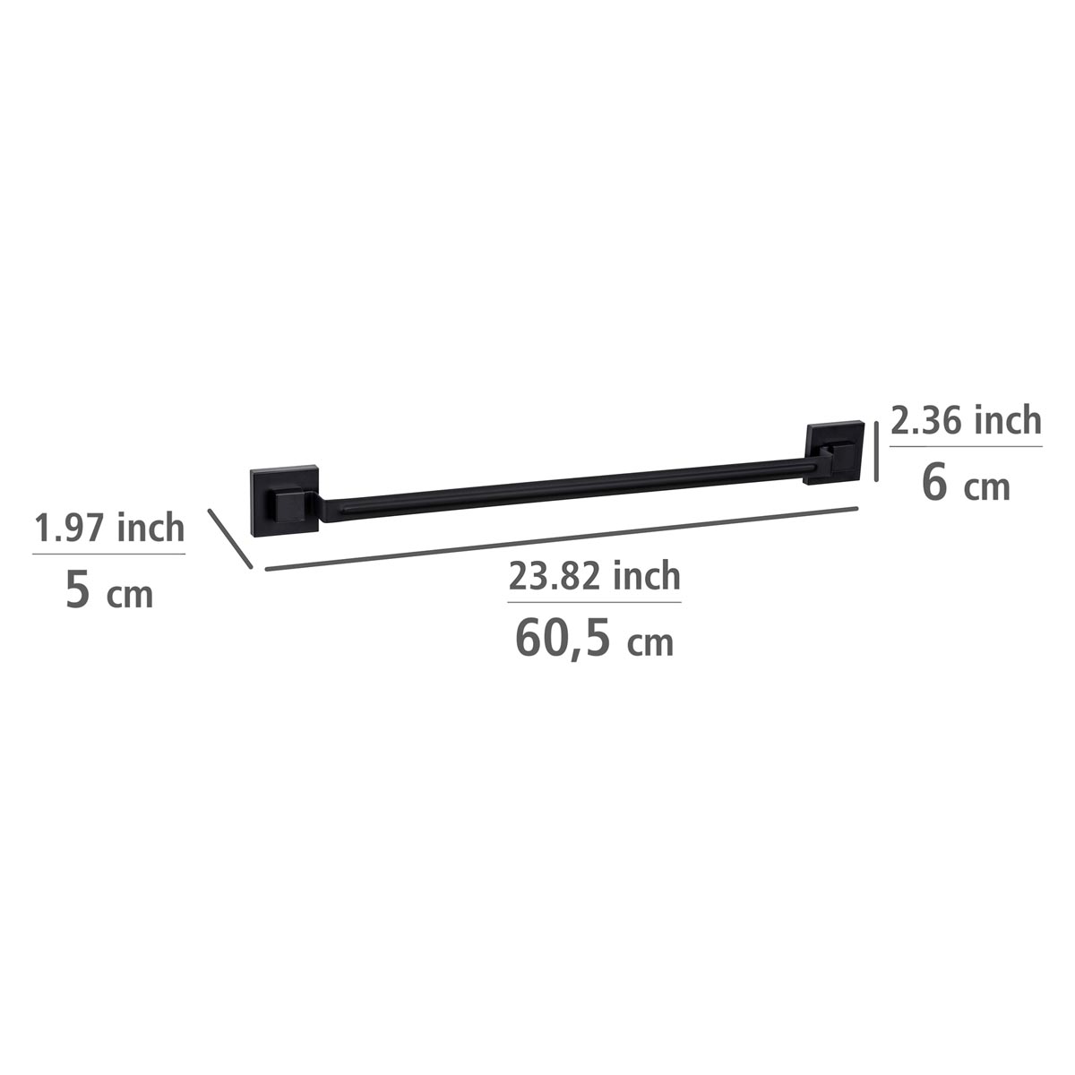 WENKO Vacuum-Loc® Držák na ručníky Quadro, černá