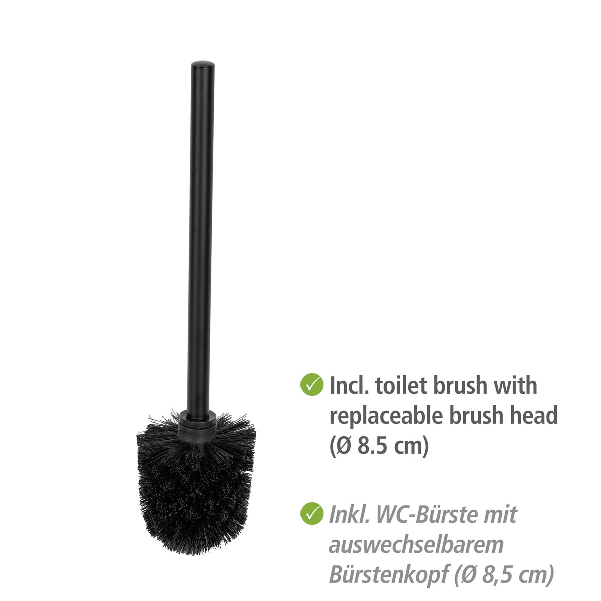 WENKO Stojan na toaletní papír a WC štětku Parus, černá