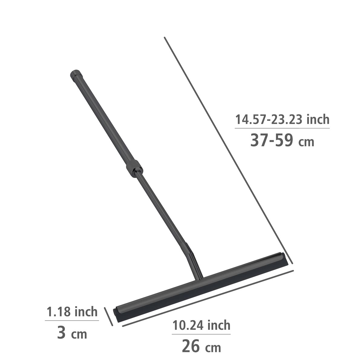 WENKO Teleskopická koupelnová stěrka, černá