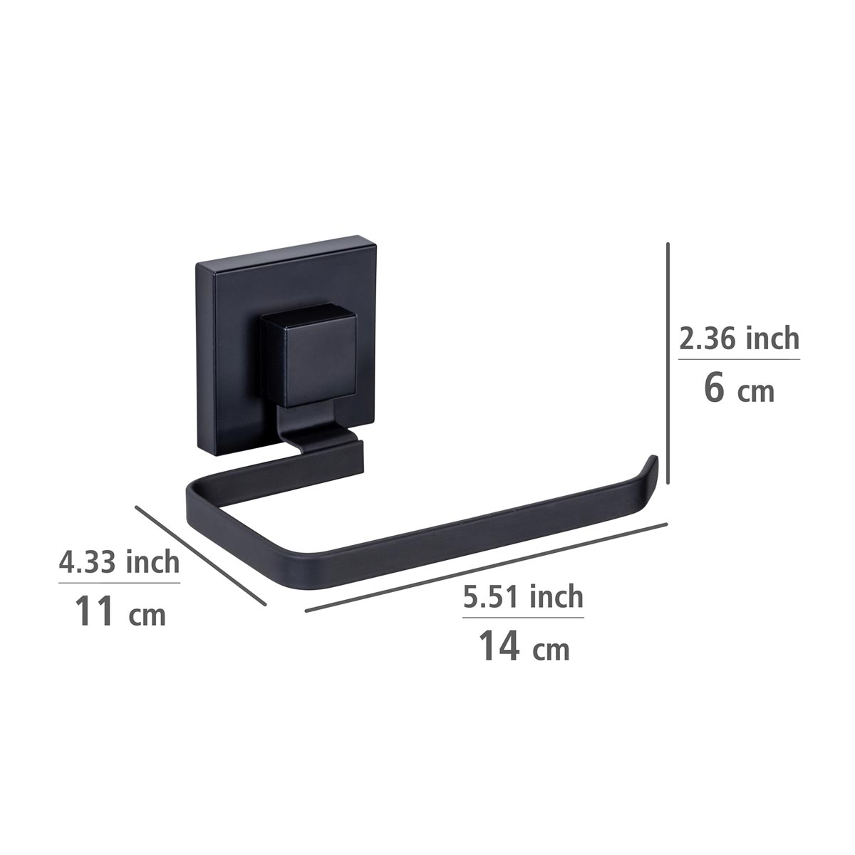 WENKO Vacuum-Loc® Držák toaletního papíru Quadro, černý