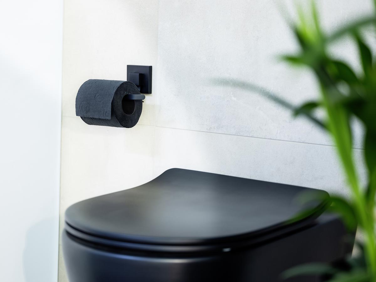 WENKO Vacuum-Loc® Držák toaletního papíru Quadro, černý