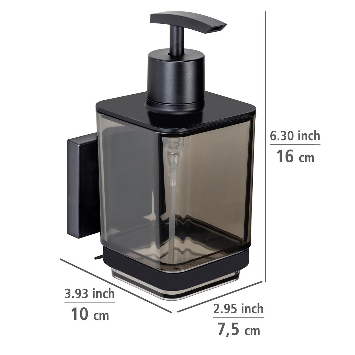 WENKO Vacuum-Loc® dávkovač mýdla Quadro, černý