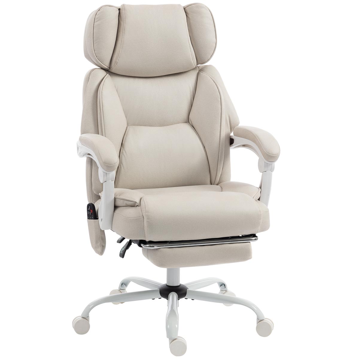 HOMCOM Ergonomické kancelářské křeslo, krémově bílá