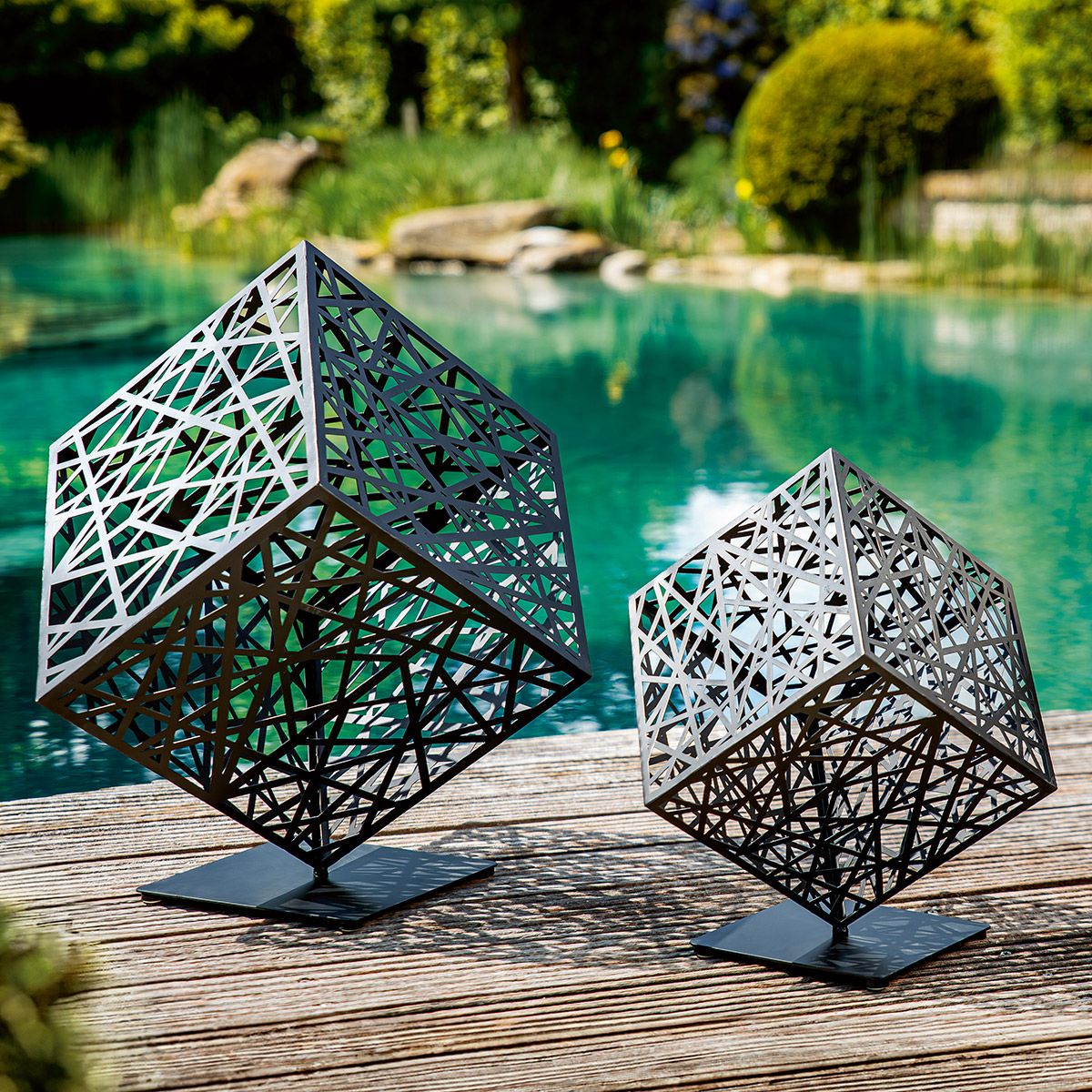 Fotografie produktu: Gilde Černá kovová dekorace Krychle Grata, 61 cm