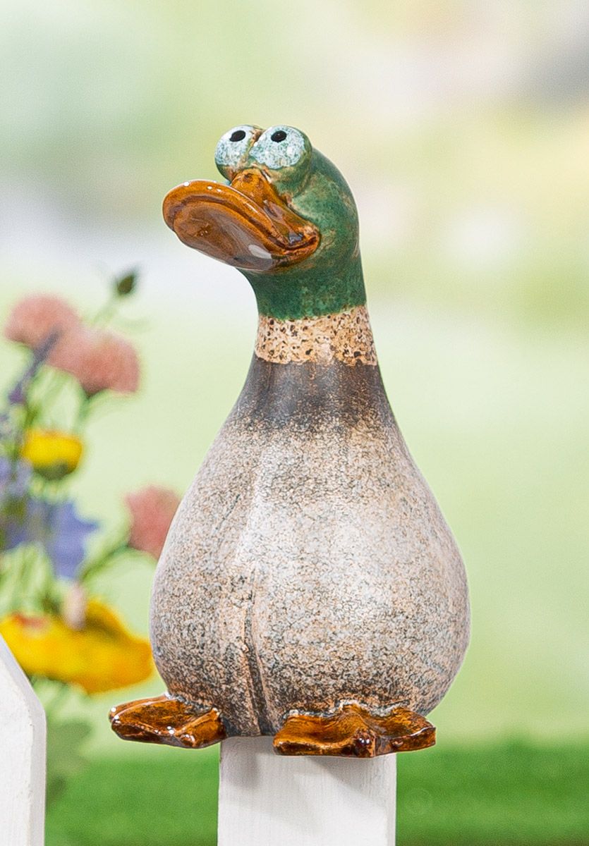 Fotografie produktu: Gilde Keramická kachna – plotová figurka Richy, 18 cm