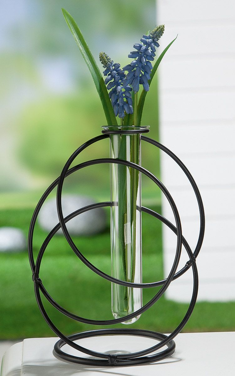 Fotografie produktu: Gilde Černá kovová váza Circle, 18 cm