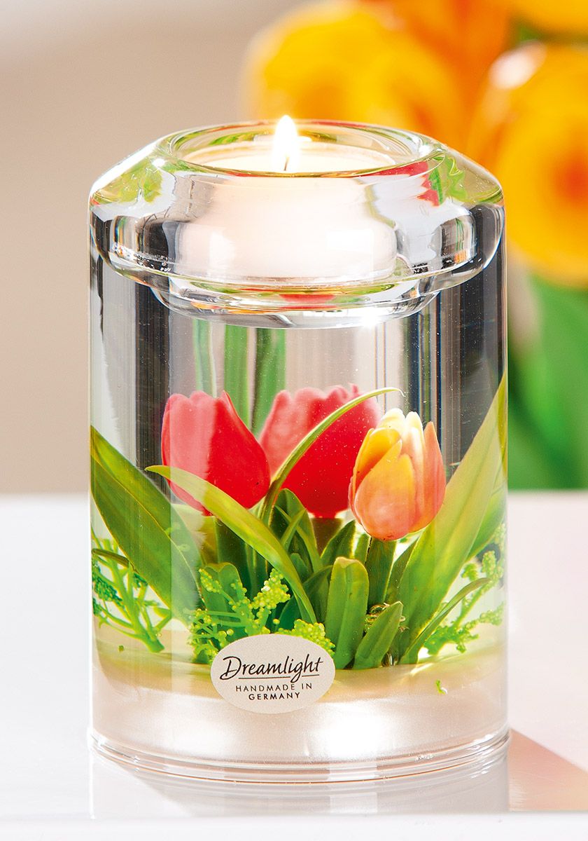 Fotografie produktu: Gilde Skleněný svícen Candela Tulipány, 11 cm