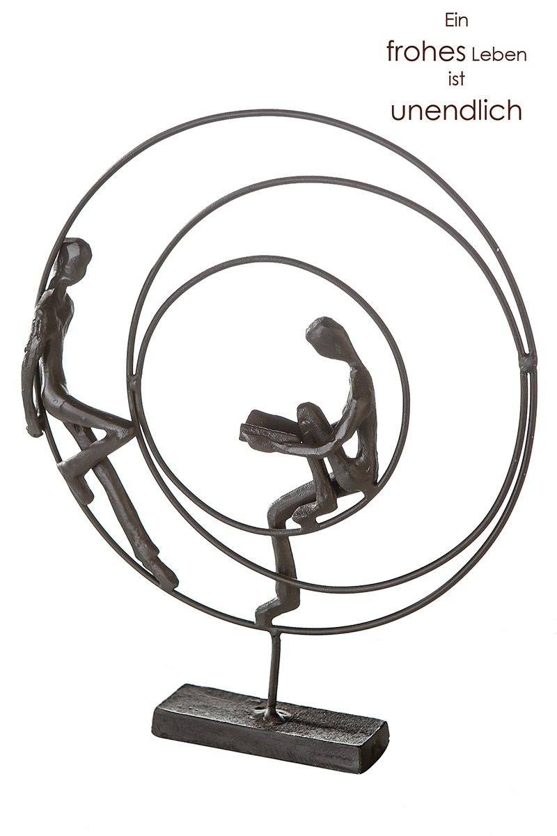 Fotografie produktu: Gilde Kovová socha Circles s knihou, 25 cm