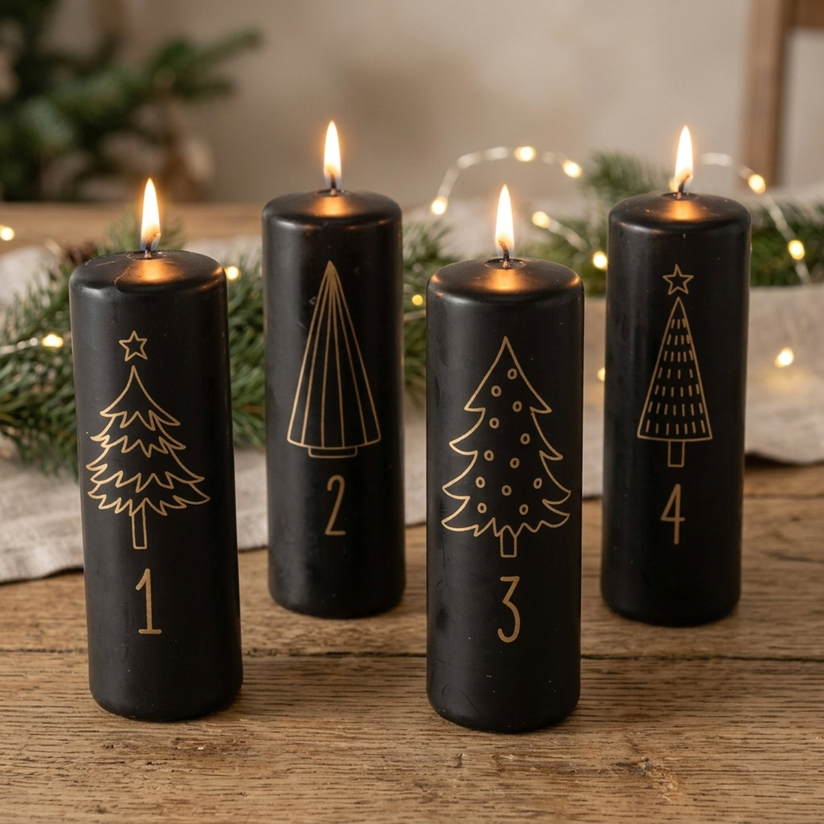 Fotografie produktu: Boltze Adventní svíčky s čísly, sada 4 ks
