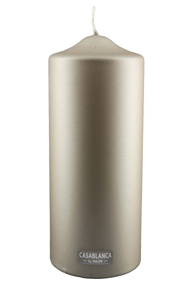 Fotografie produktu: Gilde Válcová svíčka Metallic, 20 cm