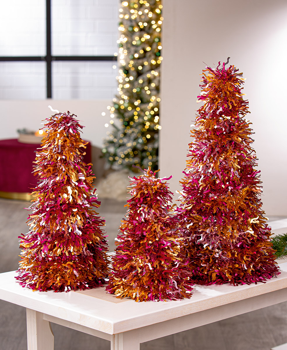 Fotografie produktu: Gilde Sada 3 vánočních stromků Shimmer, 49,5 cm