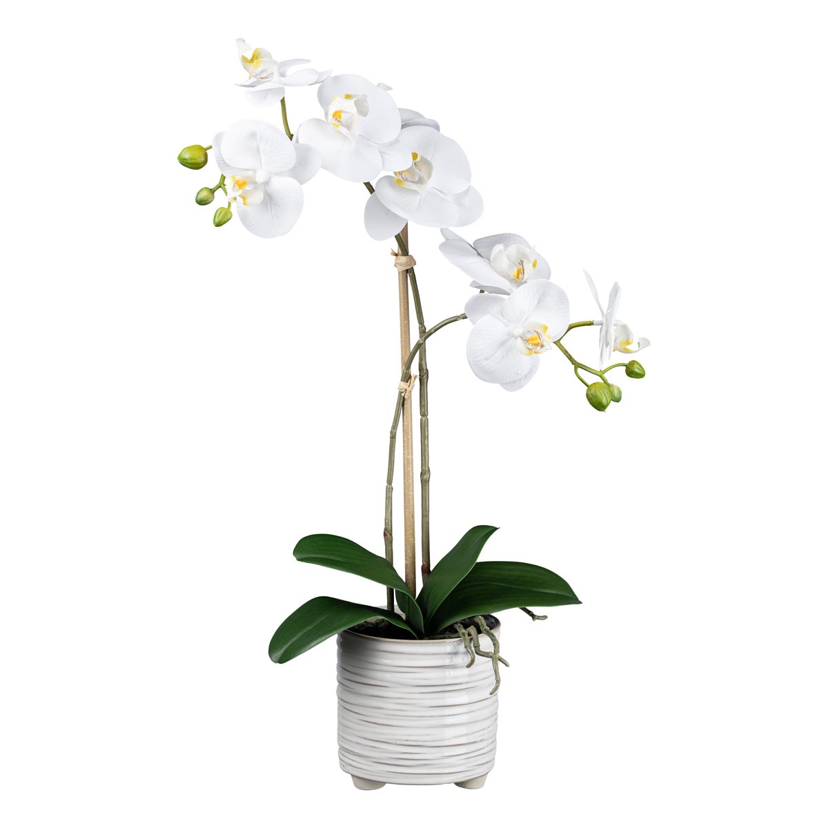 Gasper Umělá květina Orchidej v keramickém květináči, bílá, 50 cm