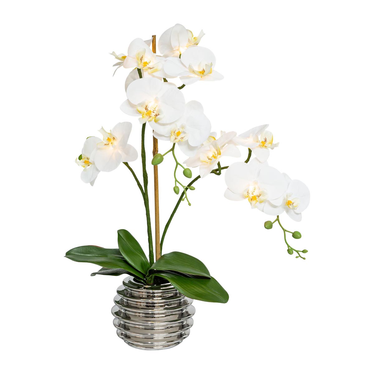 E-shop Gasper Umělá květina Orchidej s 9 LED, 60 cm, krémová