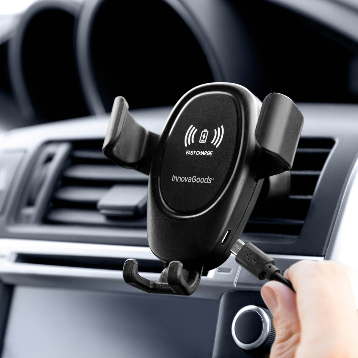 InnovaGoods Držák na mobil do auta s nabíjením Wolder