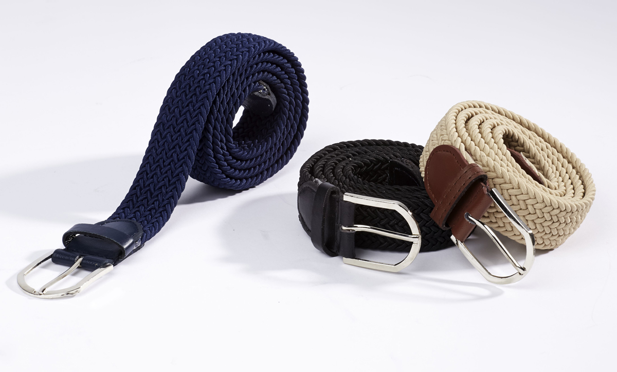 E-shop Die moderne Hausfrau Flexibilní pletený pásek, černý, 105 x 3 cm