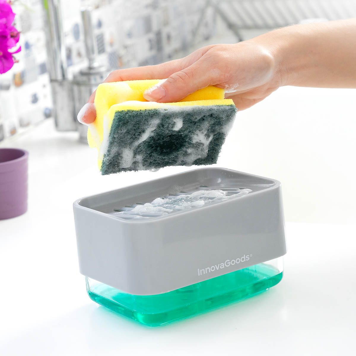 InnovaGoods Dávkovač mycího prostředku Pushoap