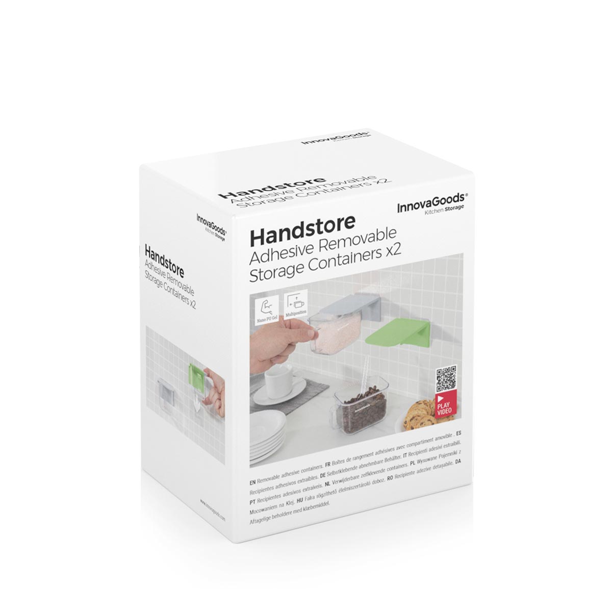 InnovaGoods Nástěnné kuchyňské dózy Handstore, sada 2 ks