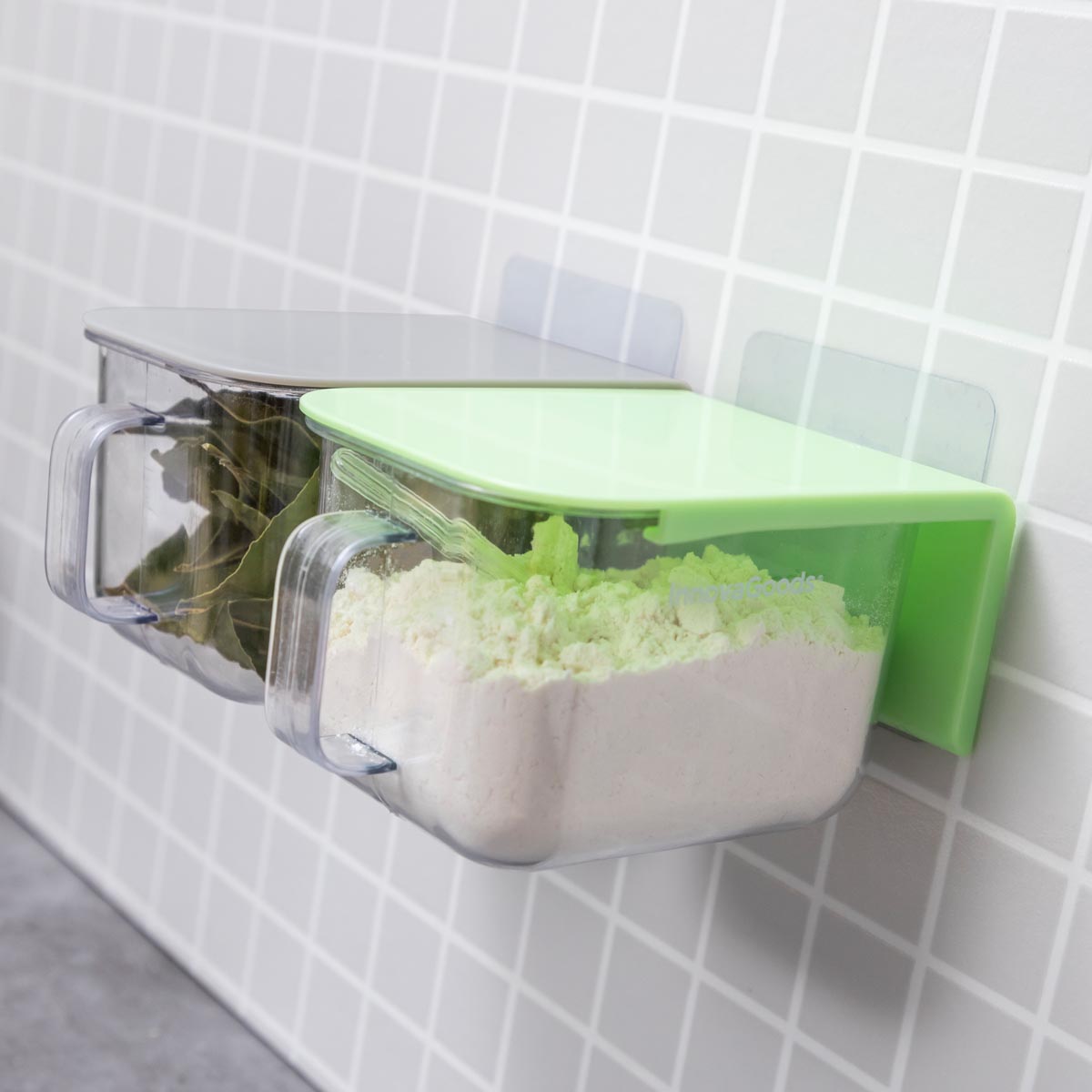 InnovaGoods Nástěnné kuchyňské dózy Handstore, sada 2 ks