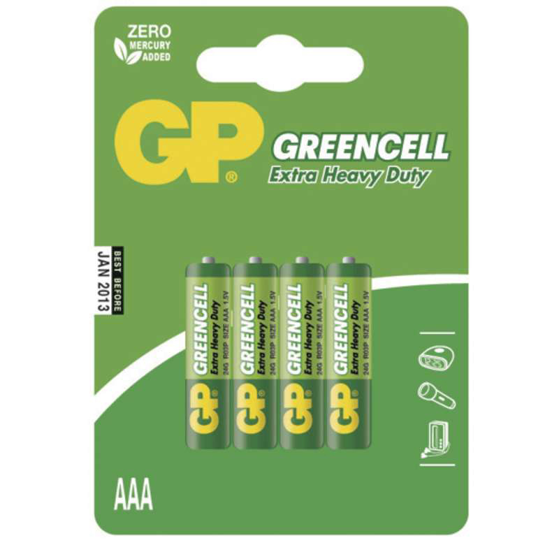 E-shop Baterie GP Greencell R03 (AAA), 4 ks