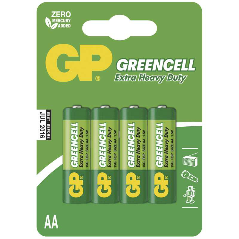 E-shop Baterie GP Greencell R6 (AA), 4 ks