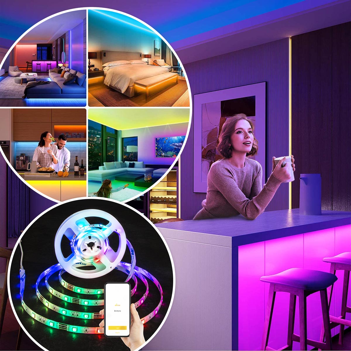 Haushalt international LED - RGB pásek s WIFI ovládáním, 3 m